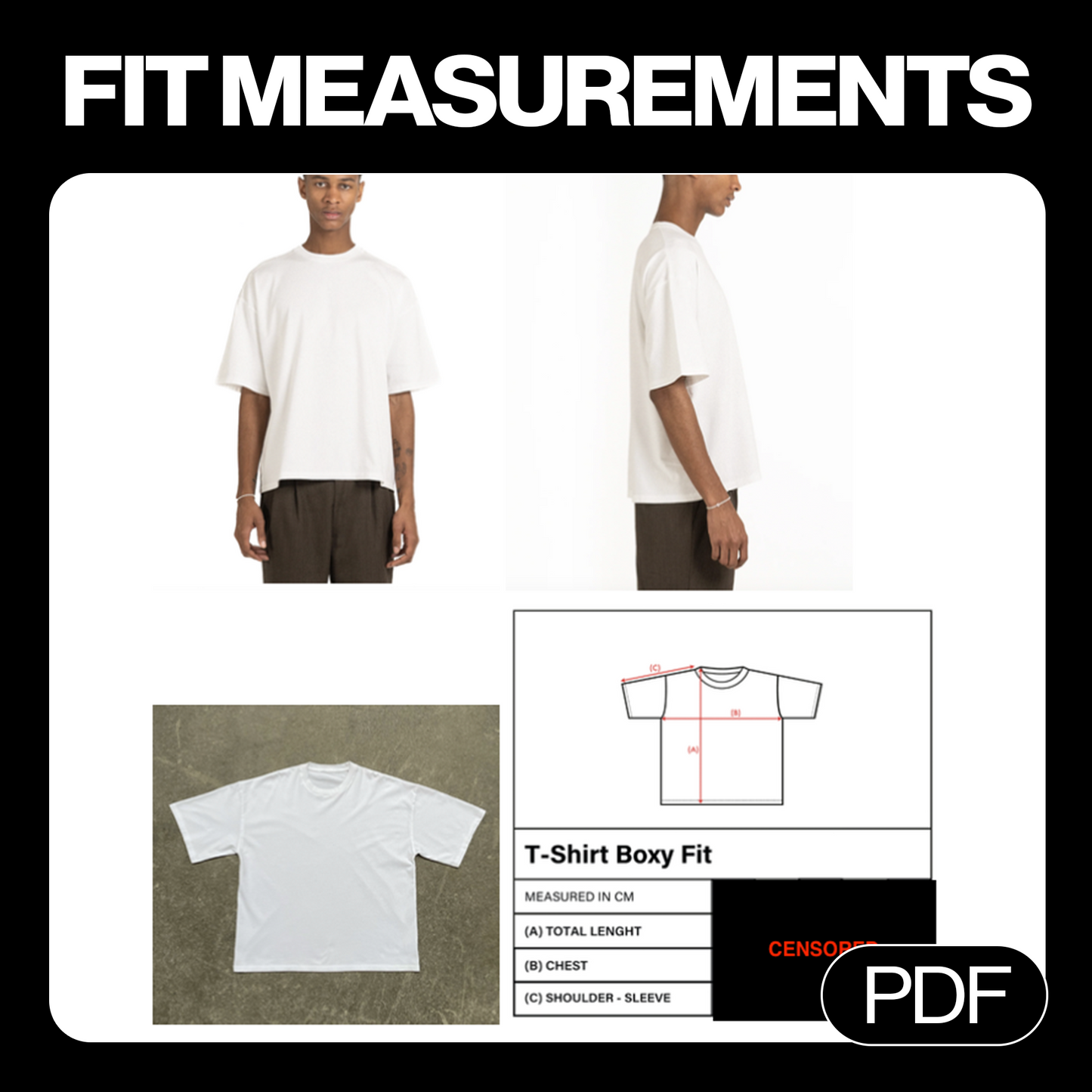Streetwear T-Shirt Fit Measurements