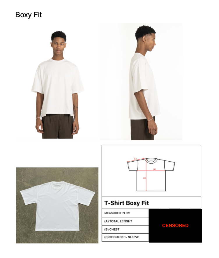 Streetwear T-Shirt Fit Measurements